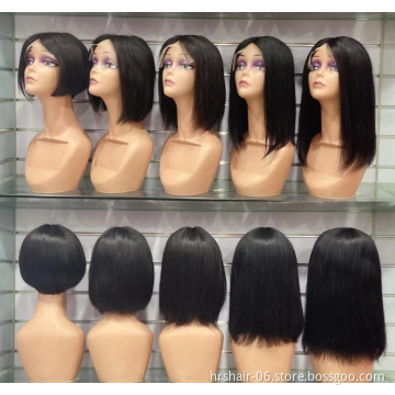 Wholesale Glueless indian T Part Lace Front Wig Short Hd Full Lace Bob Wigs Curly Lace Frontal Virgin Human Hair Wig